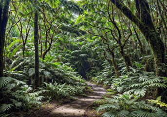 Majestic Giants: Enchanted Realm of Towering Ferns and Trees