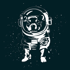 cute space dog illustration © nur
