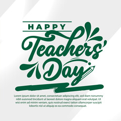 Greeting text of happy teachers day lettering design