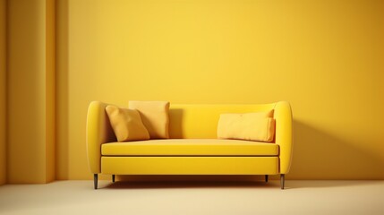 Sunny Comfort  The Inviting Light Yellow Sofa.