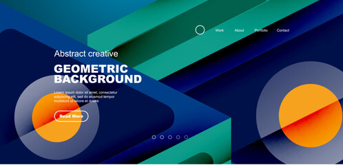 Minimal landing page, geometric shapes. Business or technology design for wallpaper, banner, background, landing page, wall art, invitation, prints