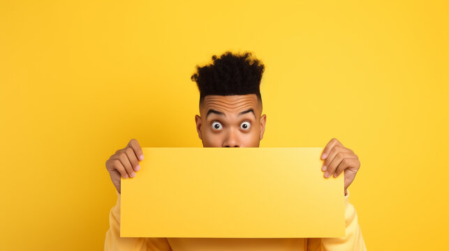 Man Holding Blank Sign