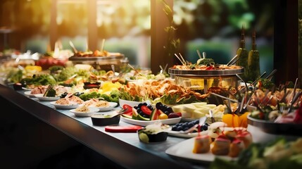 Buffet Dinner Catering  - Food Celebration Party Concept.