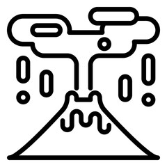 Volcano icon, line icon style