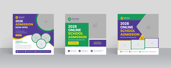 Education social media template and web banner design