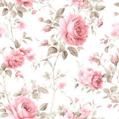 pink rose background,flowers,pattern,floral,seamless,rose,vector,pink ,AI generated