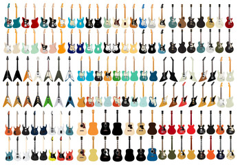 Various Guitars Models - Ai Illustrator