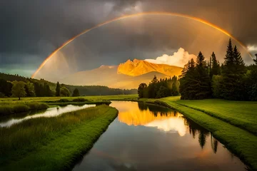 Foto op Canvas rainbow over the river © Imran_Art