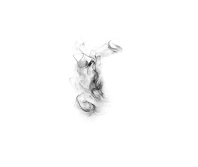 Black smoke, white background and fog, mist and incense with mockup space and art. Creative abstract, nature and steam with special effects, burning in a studio and haze with textures and vapor