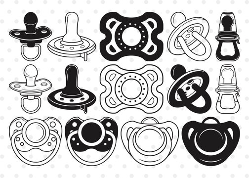 Baby Pacifier Silhouette, Baby Shower svg, Pacifier Svg, Binky Svg, Baby Nipple Svg, Soother Svg, Metal Torch Svg Bundle