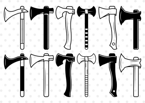 Axe Silhouette, Tactical Axe Svg, Broad Axe Svg, Doudle Bit Axe Svg, Tribal Axes Svg, Lumberjack Axe Svg, Wooden Axe Svg Bundle