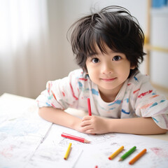 お絵描きをする子供