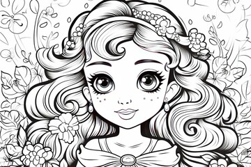 Coloring pages: Printable or digital illustrations designed for coloring with a variety of colors,Generated with AI