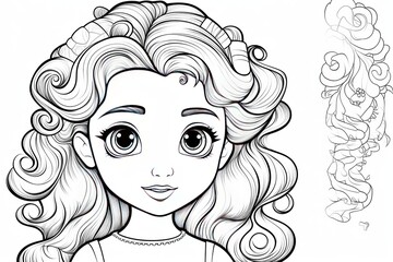 Coloring pages: Printable or digital illustrations designed for coloring with a variety of colors,Generated with AI