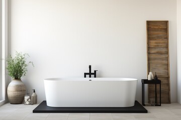 Fototapeta na wymiar Modern Aesthetic Bathroom Interior Design Created with Generative AI