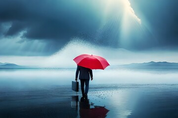 person with umbrella