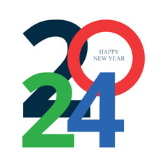 Happy New Year 2024 design. New Year 2024 typography design concept.