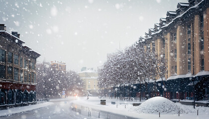 winter landscape with snow