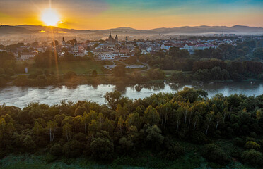 Sunrise, Dunajce Valley, Nowy Sacz, Malopolska, Poland, EU.