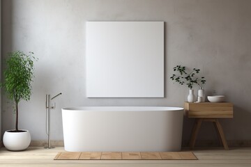 Modern Aesthetic Bathroom Interior Design Created with Generative AI