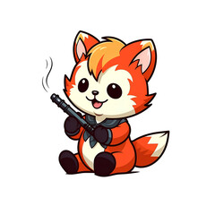 Cute Chibi Cartoon AI Generate Design Illustration