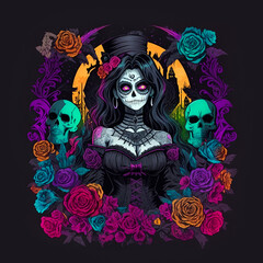Illustration for day of the dead
