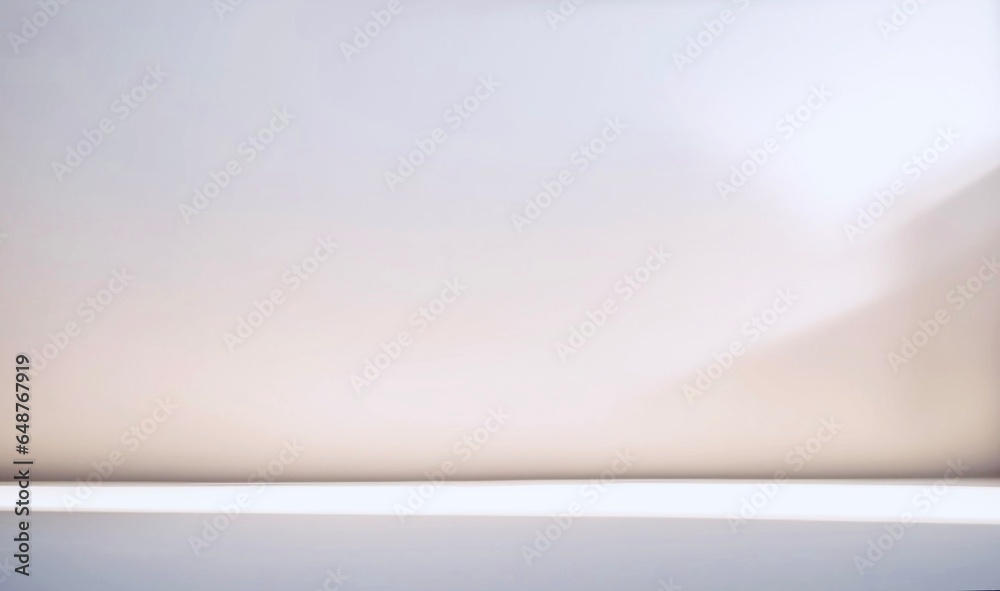 Fototapete minimalistic abstract light pearl color background for product presentation. incident light from the