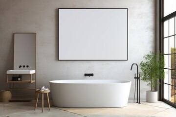 Modern Aesthetic Bathroom Interior Design Created with Generative AI