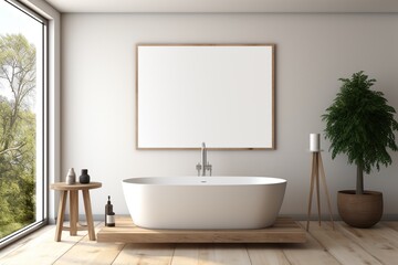Modern Aesthetic Bathroom Interior Design Created with Generative AI