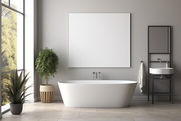 Modern Aesthetic Bathroom Interior Design Created with Generative AI