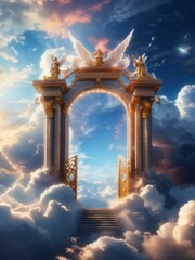 gate to the sky with clouds