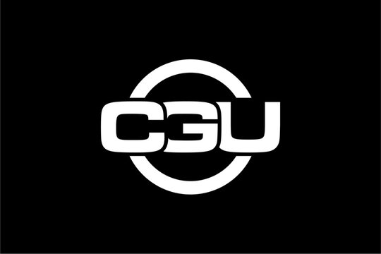 CGU creative letter shield logo design vector icon illustration