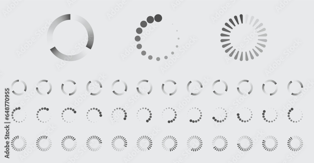 Fototapete circular loading buffering icons vector set video ready for animation gif all keyframes frames bufri