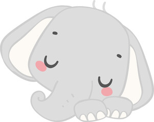 Cute elephant, kawaii baby elephant
