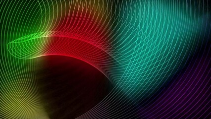 Abstract 3d geometric twisted wavy neon glowing line background.