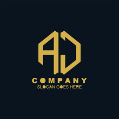 AJ logo vector logo design. AJ abstract letter logo design.
