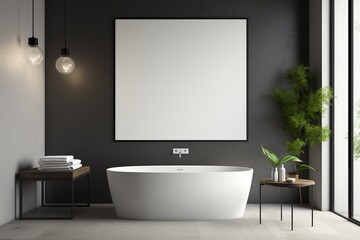 Modern Aesthetic Bathroom Interior Design Created with Generative AI