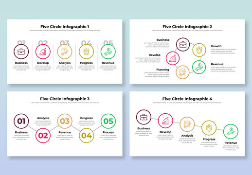 5 Steps Circle Infographic Design Template