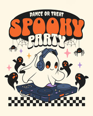 Halloween - Cute Ghost Party Vector Art, Illustration and Graphic