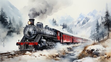 old steam locomotive - obrazy, fototapety, plakaty