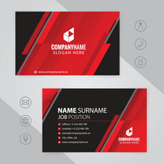 Set of red and black Modern Corporate Business Card Design Templates, vector eps 10