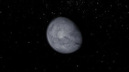 fictional planet eris. photo realistic 3d planet.