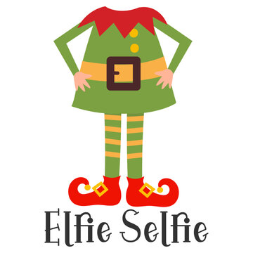 Elfie Selfie - Christmas Illustration