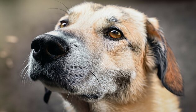 golden retriever dog,Close-up portrait of a dog. Detailed image of the muzzle. A wild animal is looking at something.