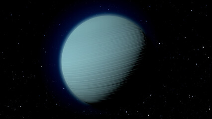Neptune planet in space. photo realistic 3d planet.