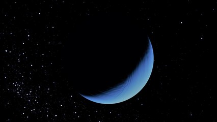 Obraz na płótnie Canvas Planet uranus in space with stars. photo realistic 3d planet.