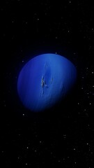Neptune planet in space. photo realistic 3d planet.