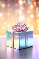 Boxing Day special design. Christmas gifts in elegant shiny lilac paper. on the background of light tones