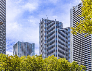 都会に建つ巨大なビル群