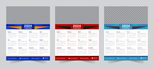  wall calender template design for 2024